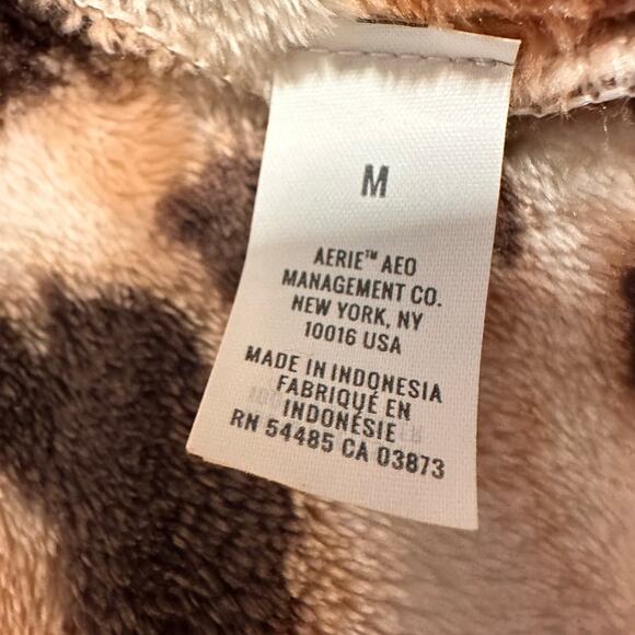Aerie Fuzzy Sherpa Leopard Animal Print Robe Size M - Picture 8 of 11